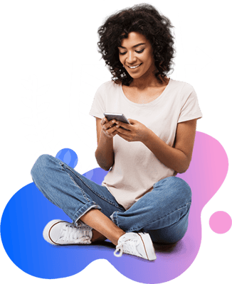 Imagen de mujer en su celular