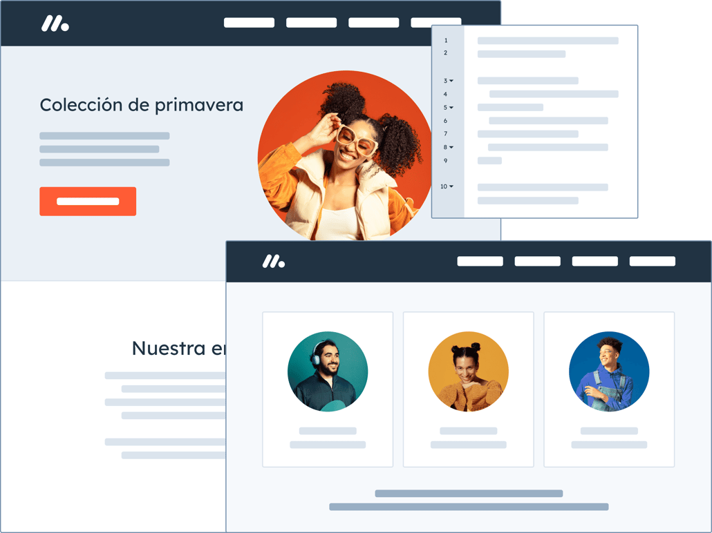 Ilustración que representa las plantillas de diseño del CMS.