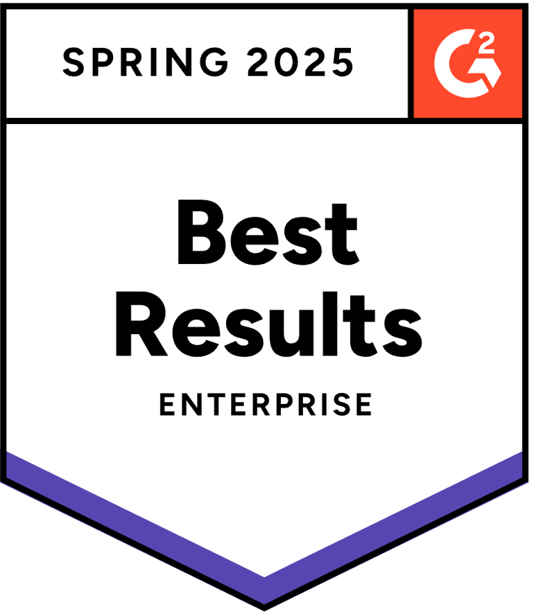 Insignia de G2: Mejores resultados para empresas grandes - Invierno 2023