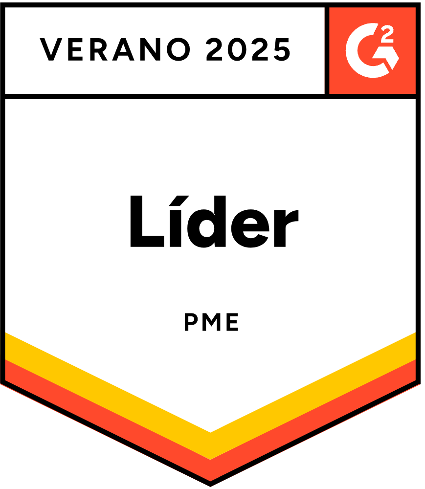 nsignia de Premio G2 para HubSpot CRM: Líder, Primavera de 2025
