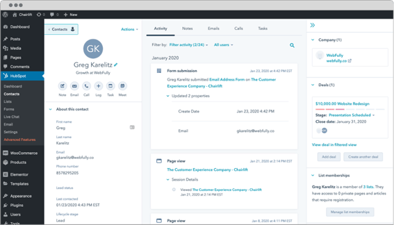 Plugin de HubSpot para WordPress