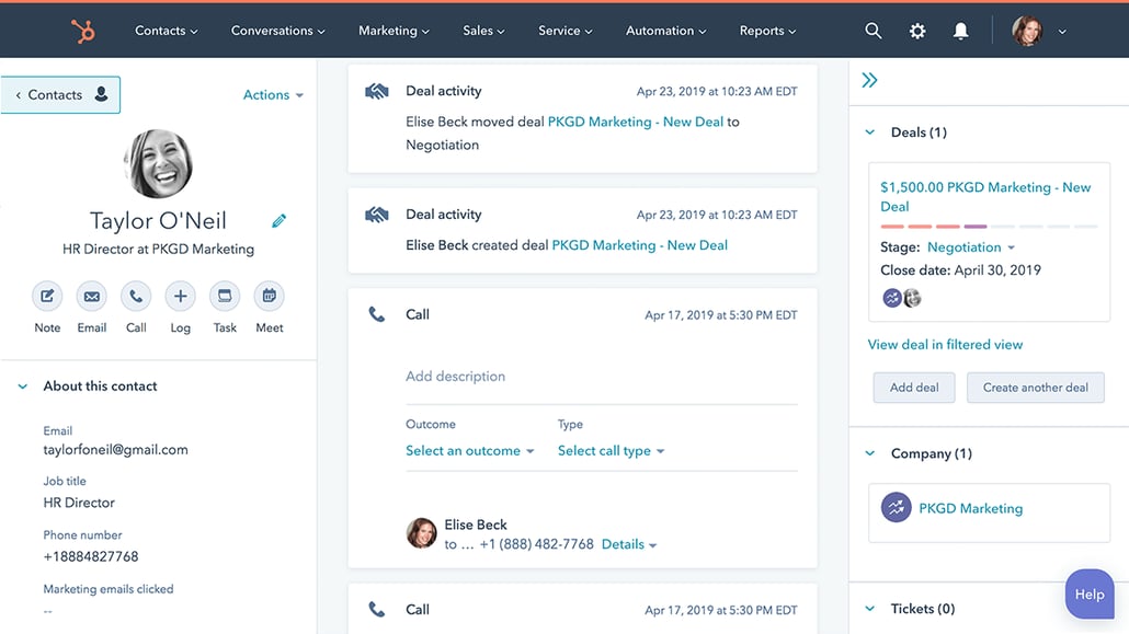 Herramientas de productividad en ventas- HubSpot CRM
