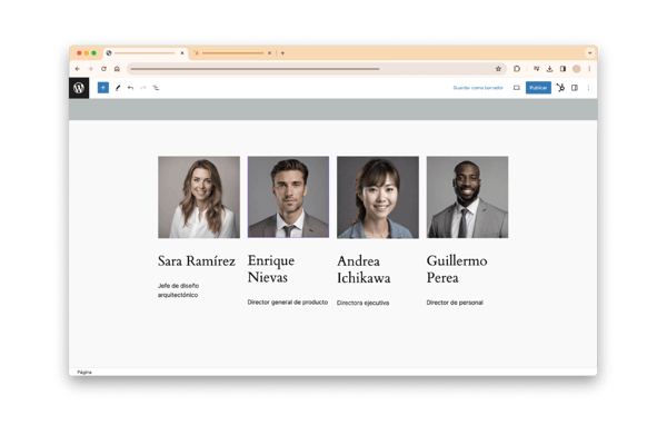 Un ejemplo de la integración de contenido en un sitio de WordPress