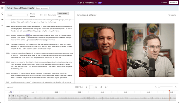 Imagen del editor de videos de HubSpot
