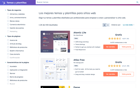 plantillas web para crear páginas para tus eventos