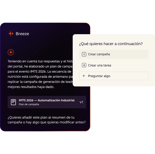 Agente de campaña en HubSpot generando una campaña