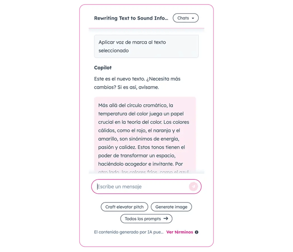 Edición de contenido para utilizar la voz de marca
