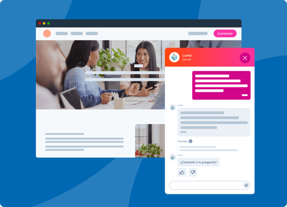 Interfaz de usuario simplificada en HubSpot que muestra el servicio de asistencia en Service Hub con varias conversaciones de atención al cliente