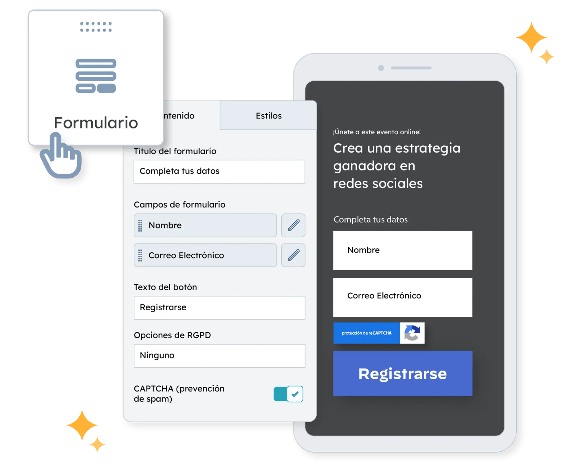 Herramienta de páginas de destino de HubSpot con editor de arrastrar y soltar
