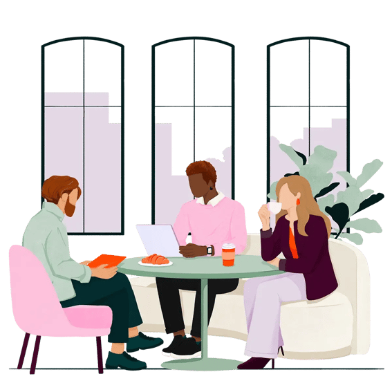 Ilustración de personas trabajando