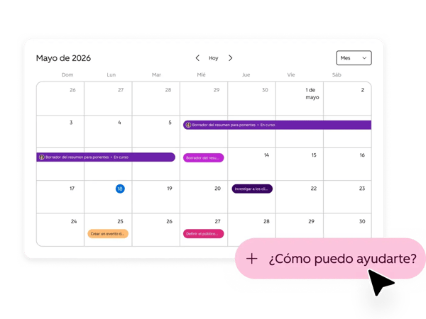 HubSpot Work project management calendar view