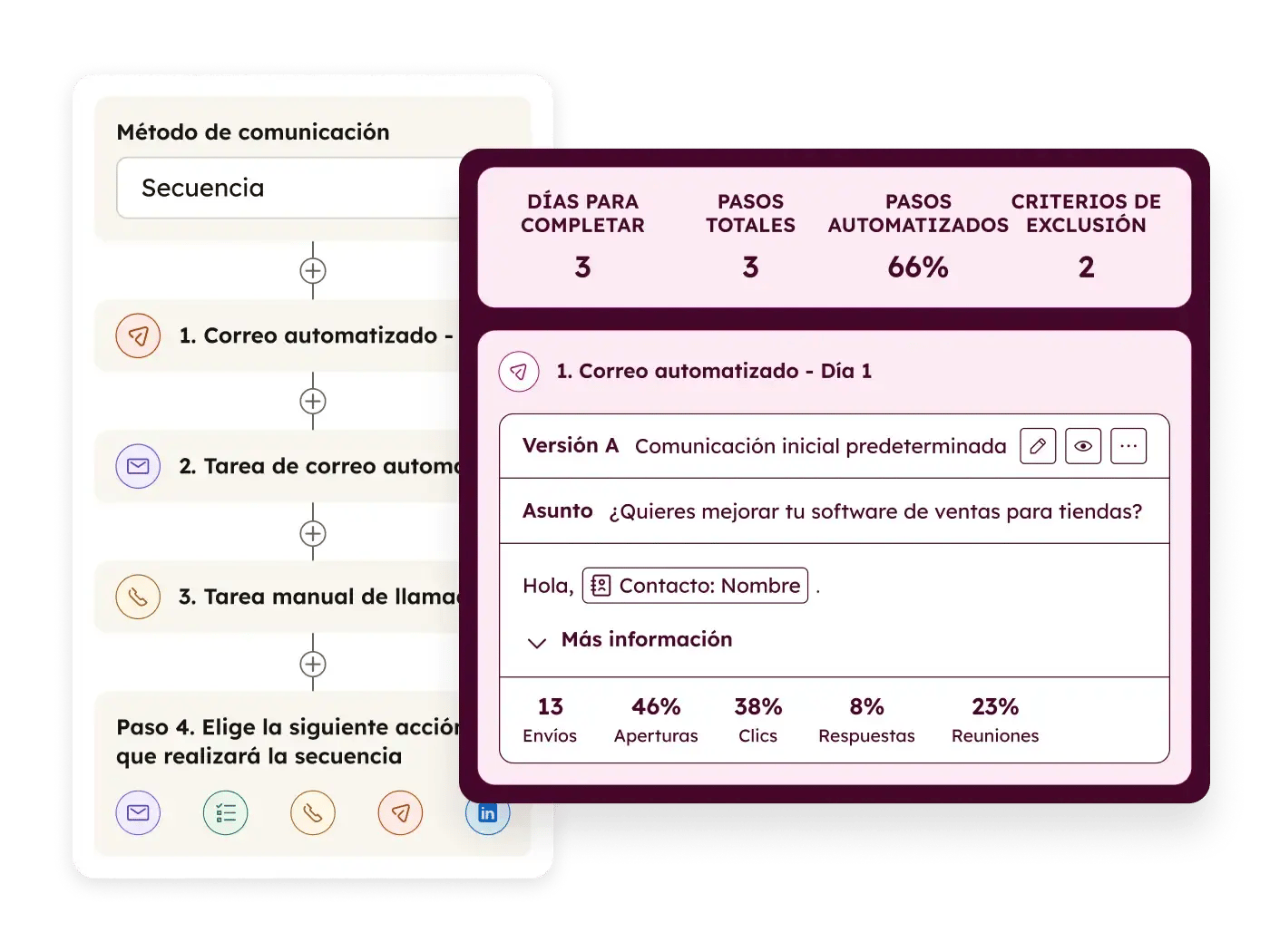  Imagen de secuencias y datos del agente de prospección
