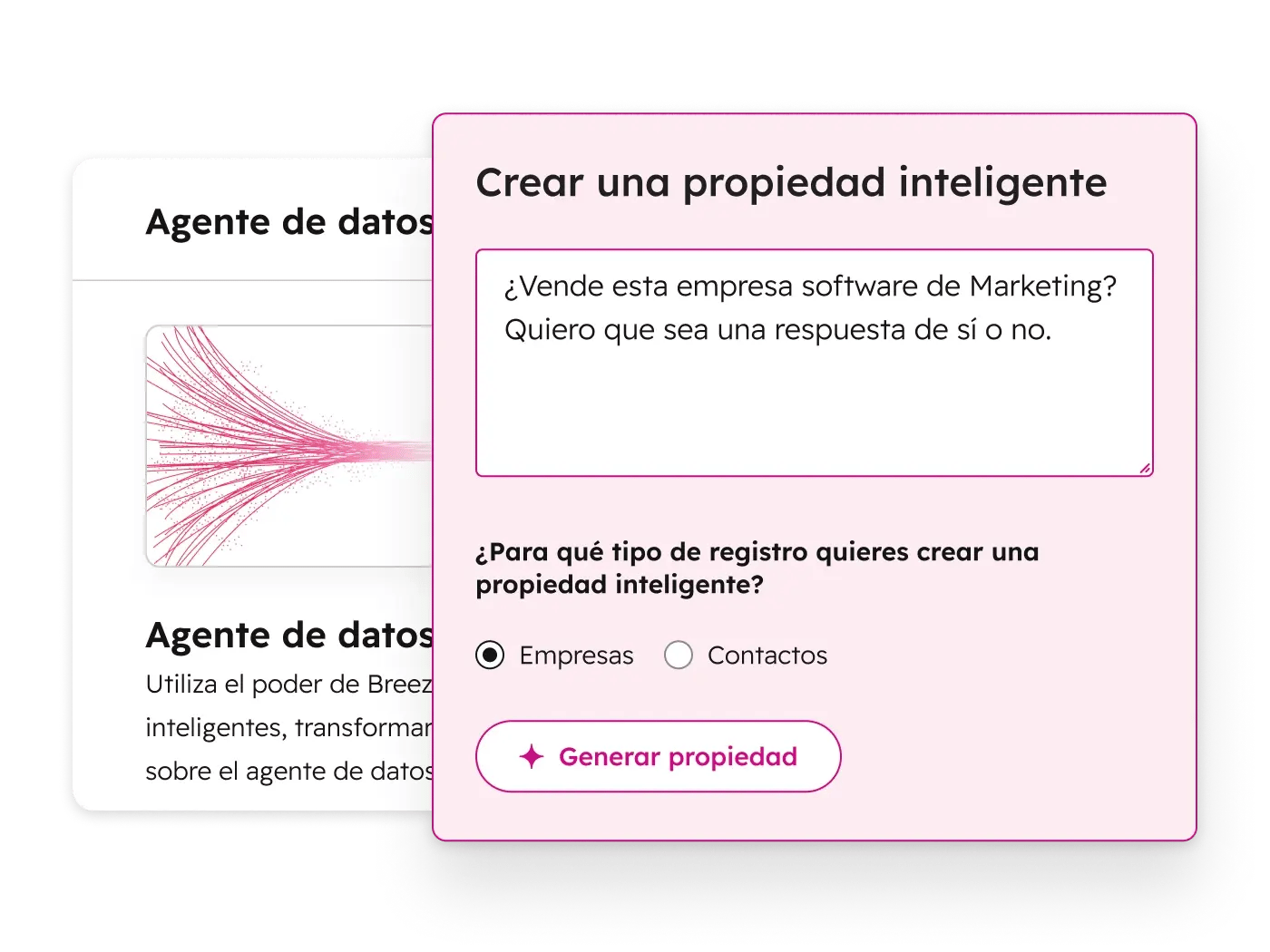smart_properties_esInterfaz de las funciones de Breeze mostrando el agente de datos con propiedades inteligentes