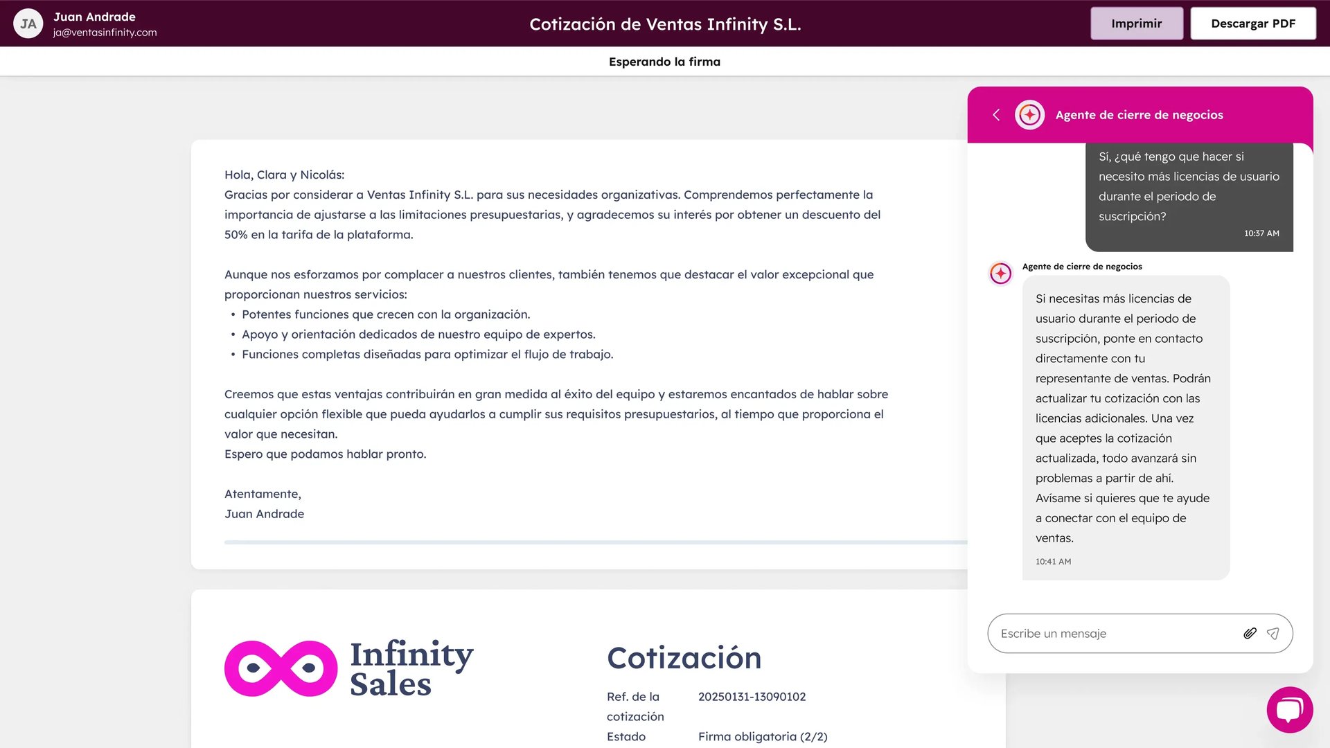 Agente de cierre de negocios