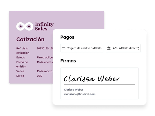 Interfaz del software para cotizaciones de HubSpot, en la que se ven los campos de los detalles de la cotización