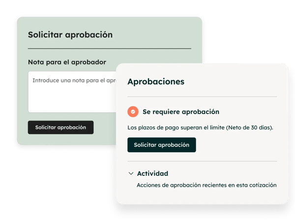 Interfaz del software para cotizaciones de HubSpot, en la que se ven las opciones para asociar una cotización con un negocio