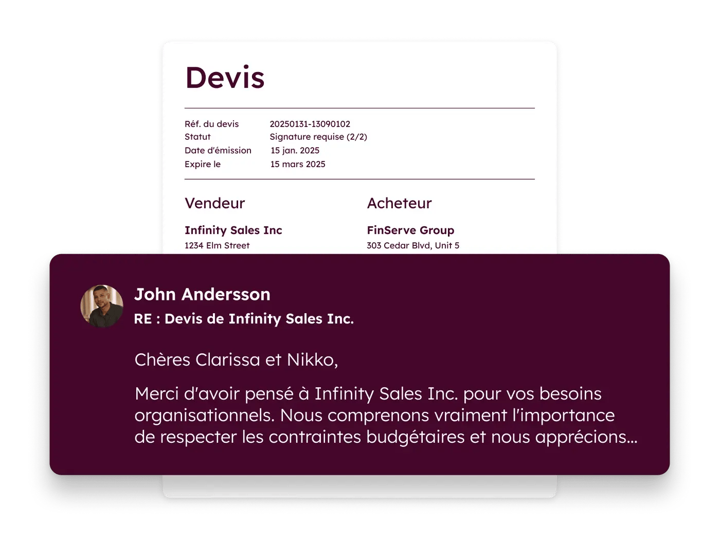 Interfaz de generación de cotizaciones