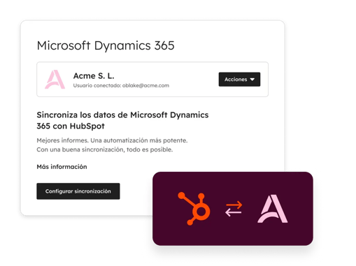 Configuración de las reglas de sincronización de contactos.