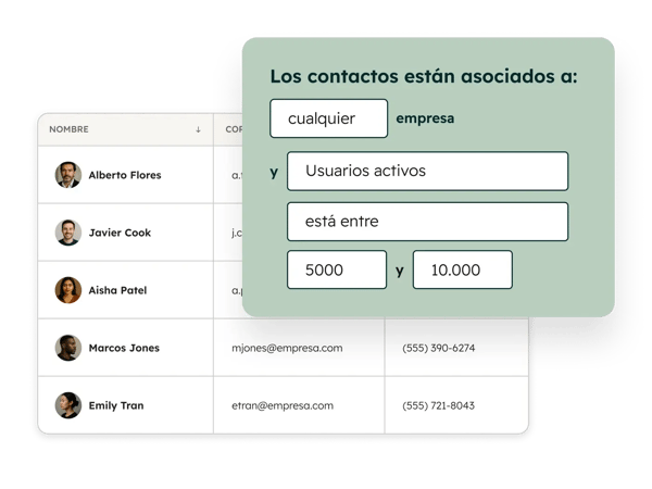 Uso de filtros para crear un segmento. 