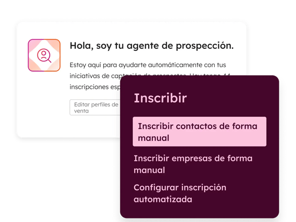 Pantalla de agente de prospección