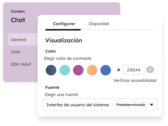 Configuración de la bandeja de entrada y chat
