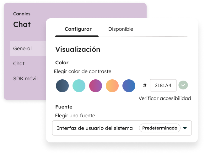 Configuración de la bandeja de entrada y chat