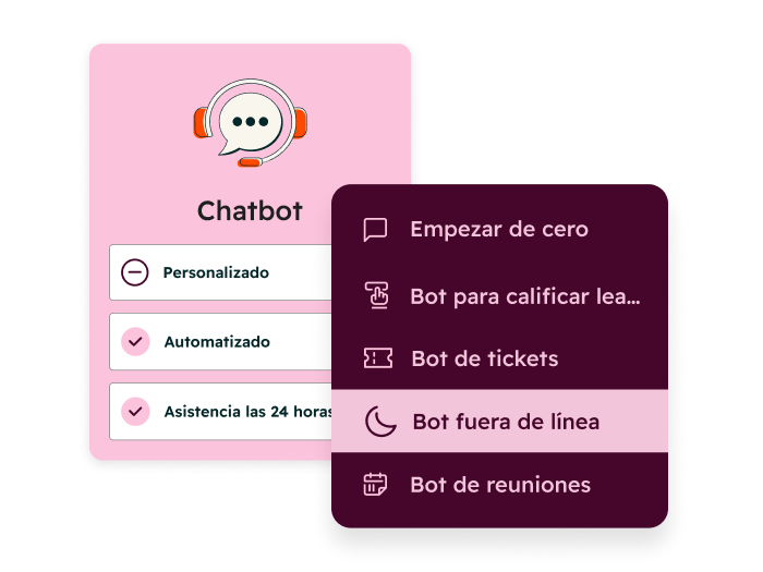 Ejemplo de un módulo de chatbot AI de HubSpot en una página web