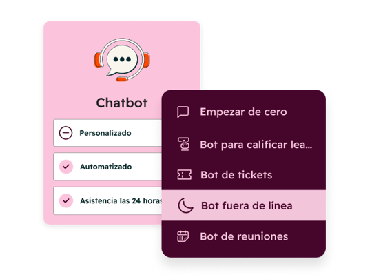 Ejemplo de un módulo de chatbot AI de HubSpot en una página web