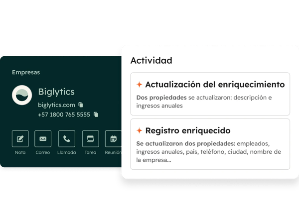 Detalles del enriquecimiento que muestran cuántas propiedades se pueden enriquecer, la propiedad, el valor actual y la fuente. Muestra la cantidad de créditos disponibles.