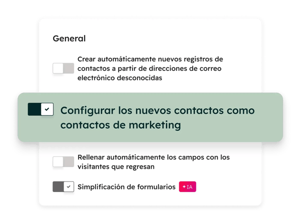 Imagen de configuración de contactos