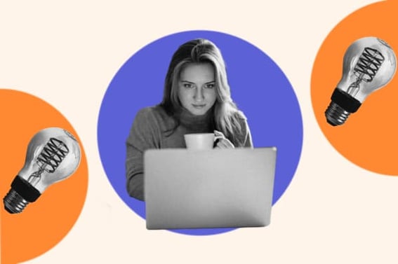 Woman-on-laptop-with-light-bulbs