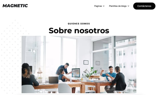 pagina web corporativa sobre la empresa