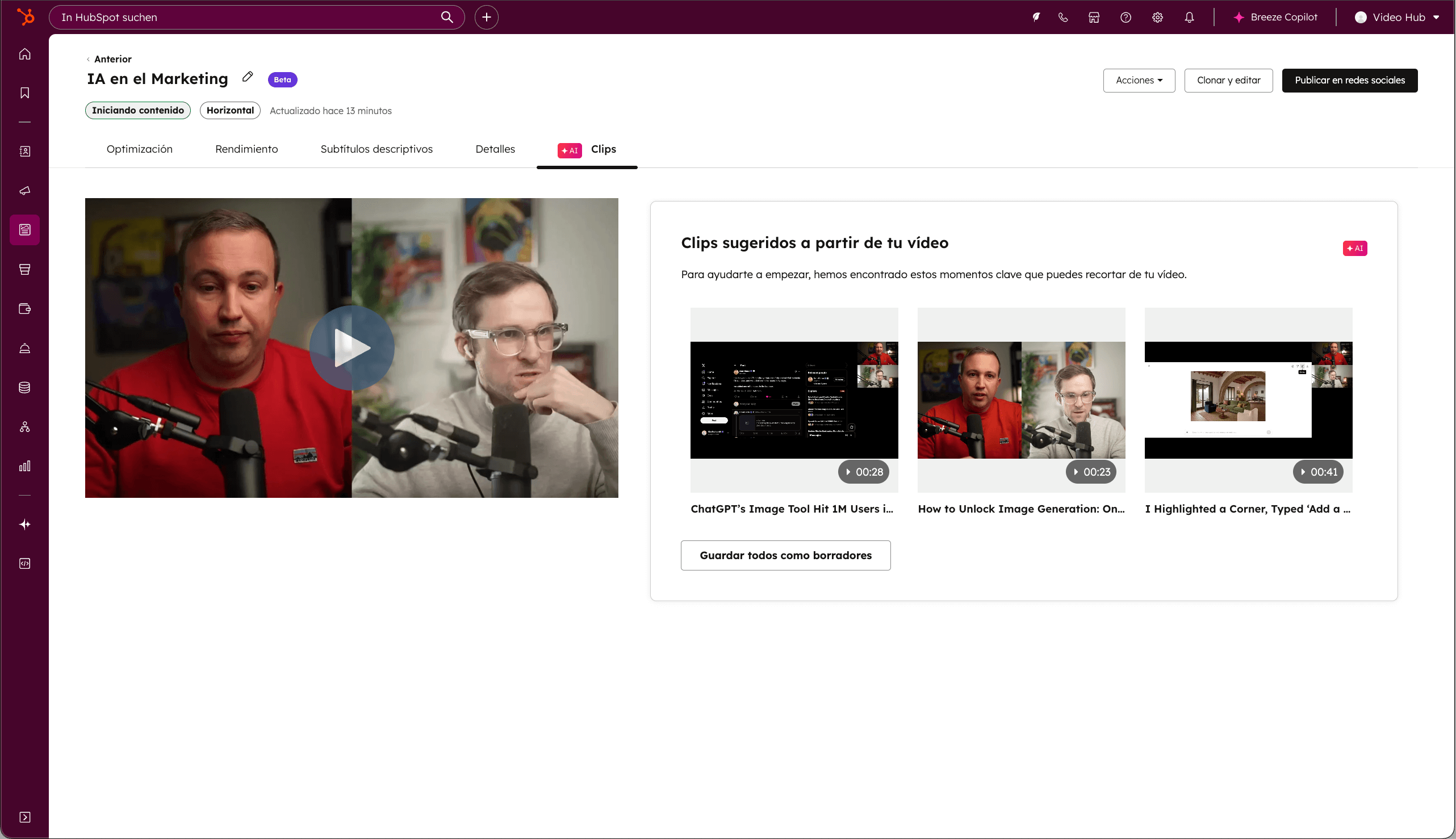 Imagen del editor de IA