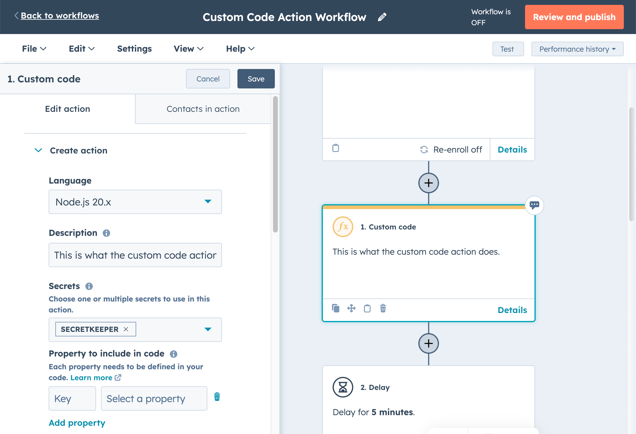 workflow-custom-code