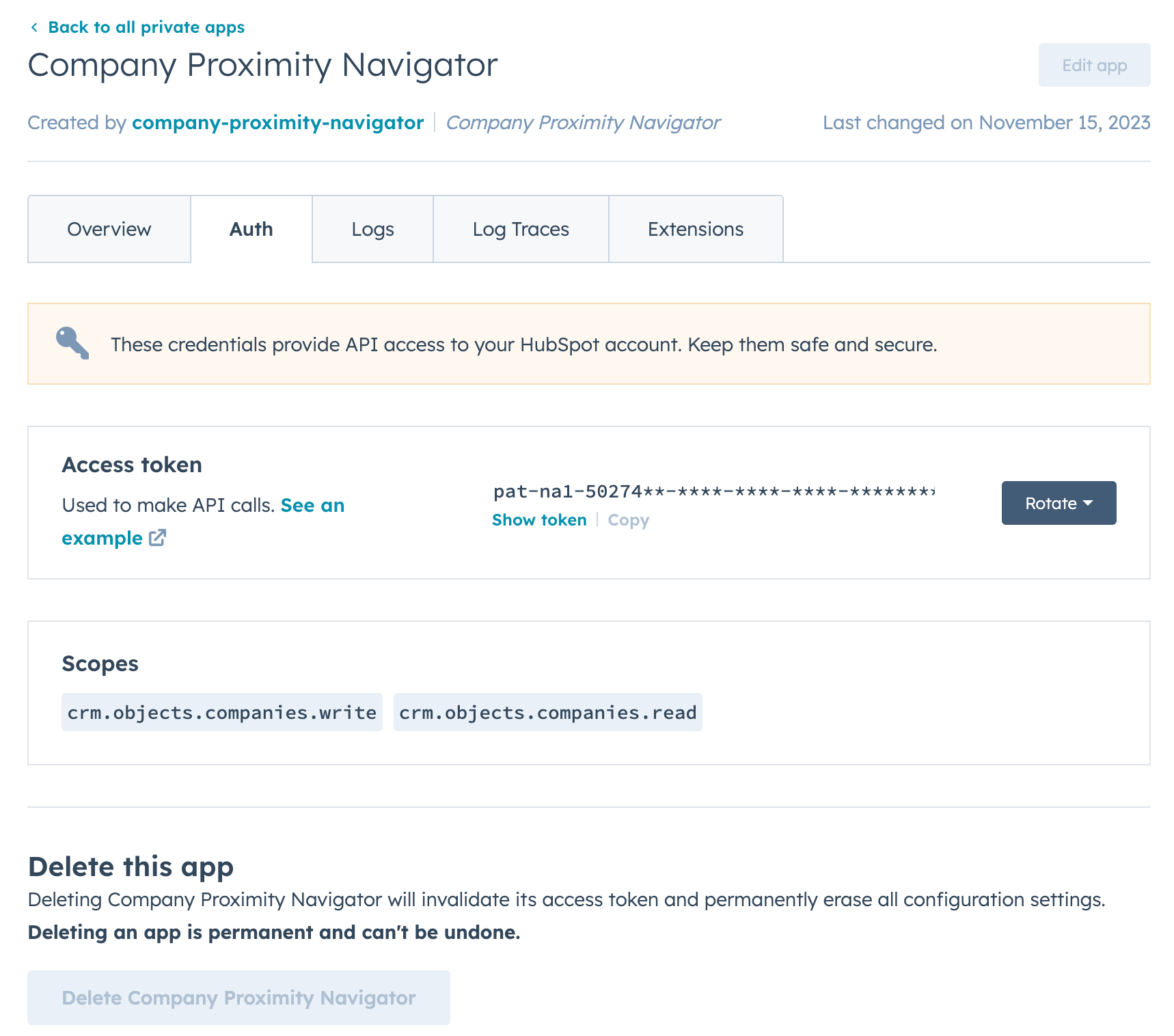 private-app-auth-tab
