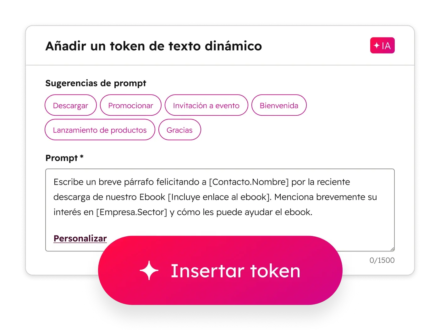 Marketing Hub - Edit Dynamic Text Token_es