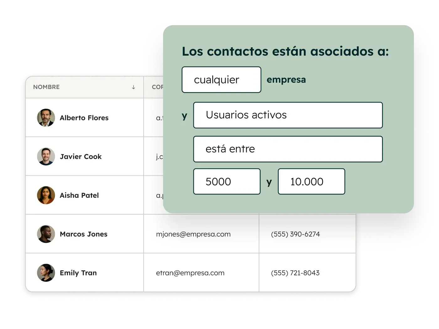 Uso de filtros para crear un segmento. 